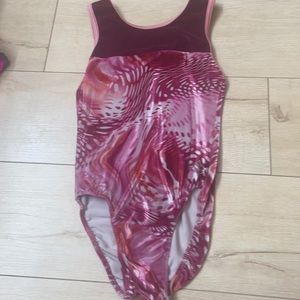 AL pink velvet Dreamlight gymnastics leotard